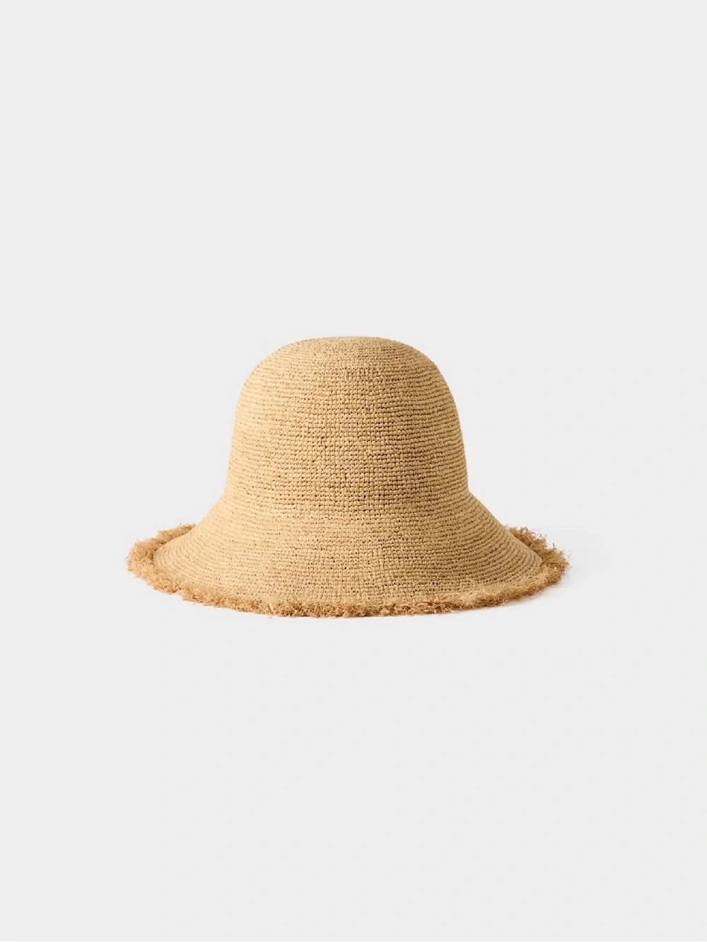 Aritzia Straw Frayed Brim Sun Hat — Natural Beige